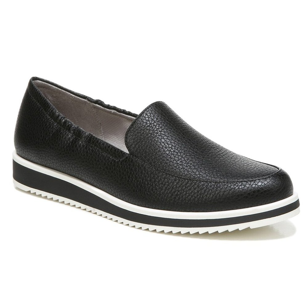 Naturalizer Womens Raina Black & White Slip On Loafers Sneakers Shoes 6.5 NEW